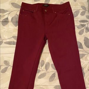 Burgundy butt lift pants